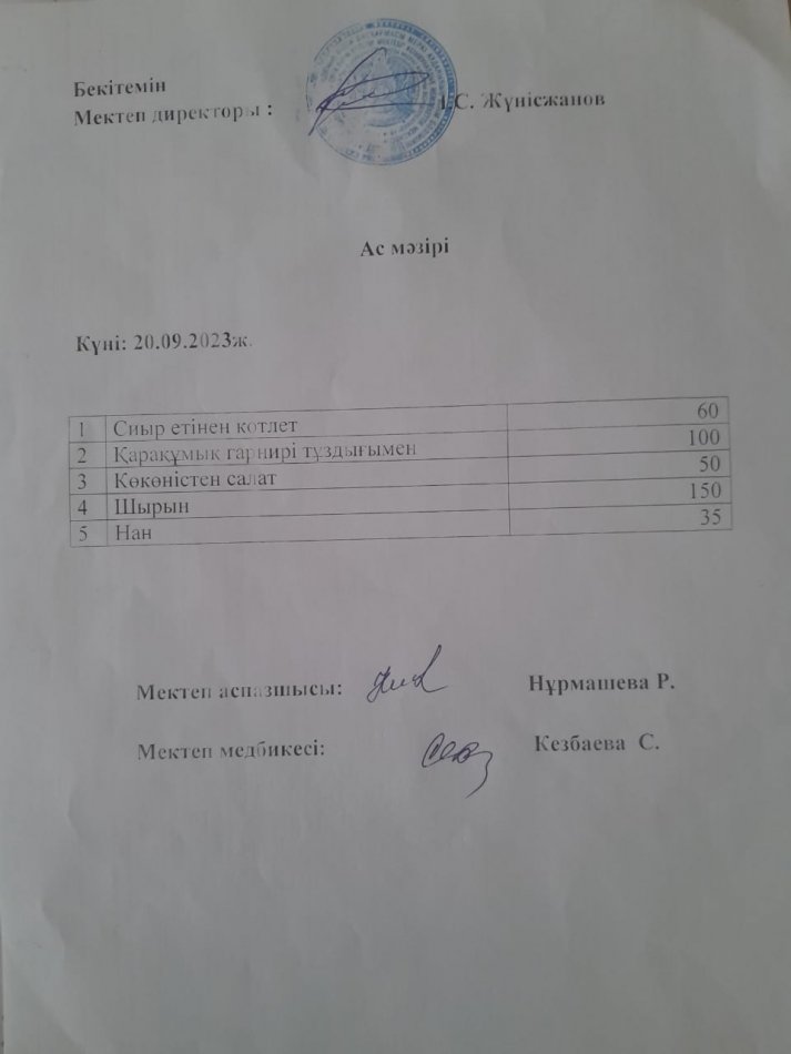Ас мәзірі