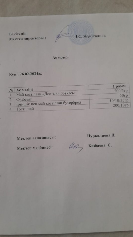 Ас мәзірі