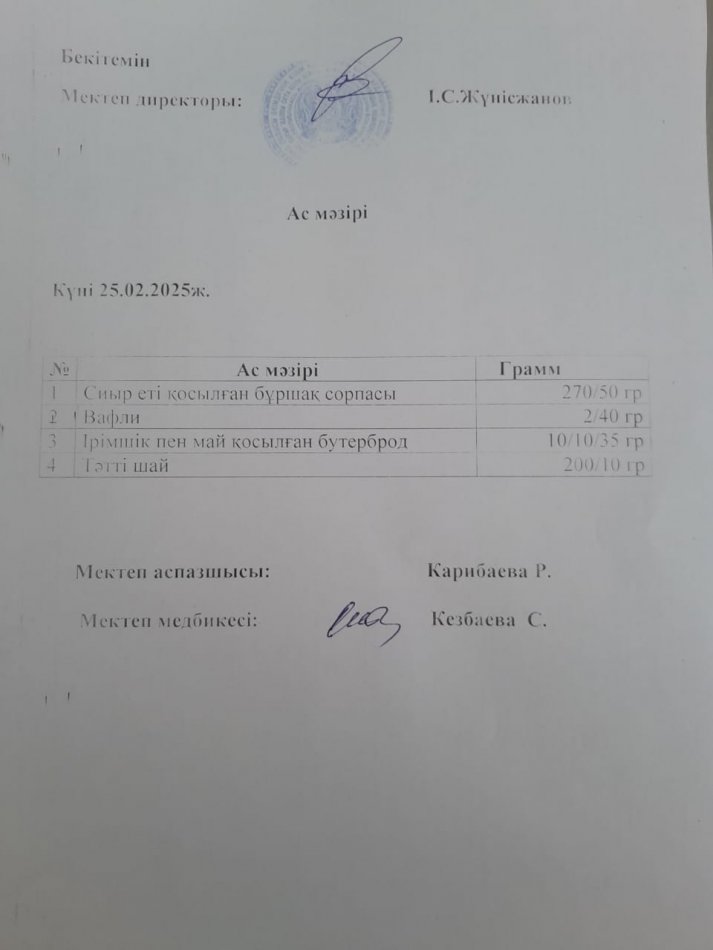 Ас мәзірі